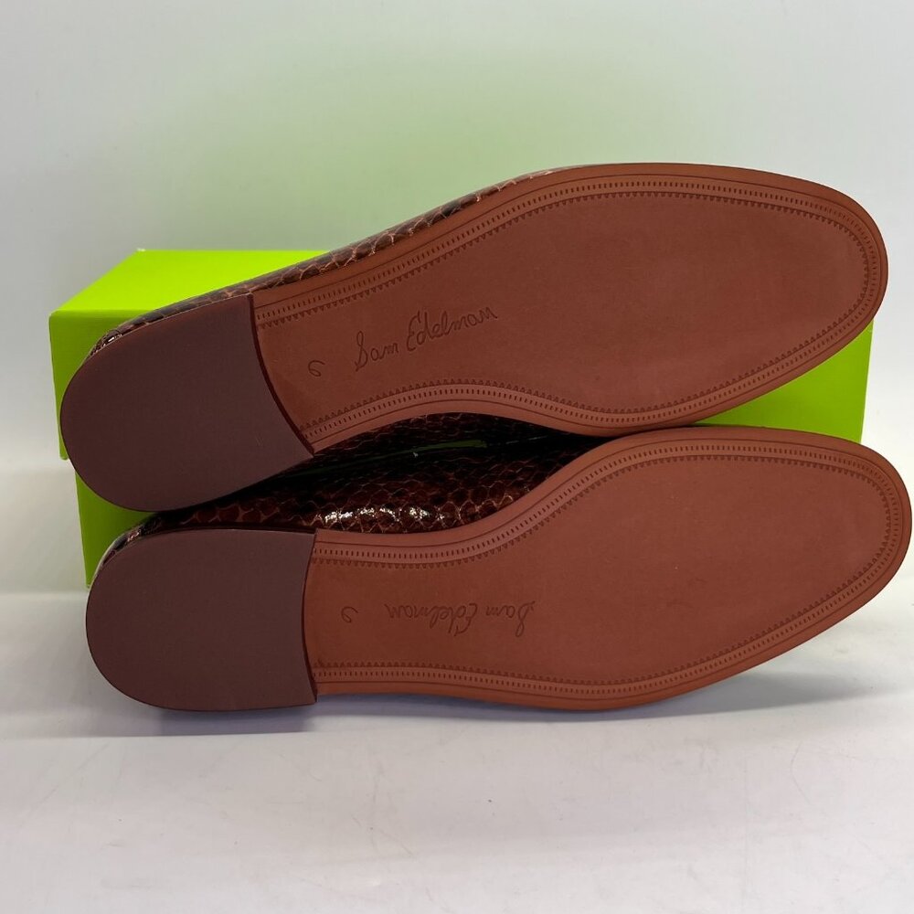 Sam Edelman Loraine Loafer Size 6 M Brown Snake Print Leather Slip-On Shoes - Picture 13 of 15